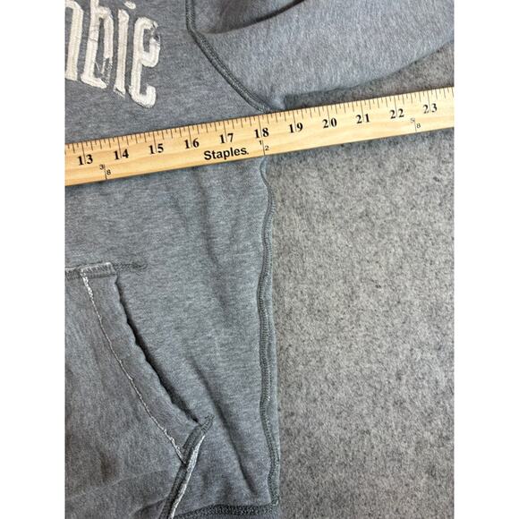 VINTAGE Y2K Abercrombie NY Hoodie Womens Gray Full Zip Sweatshirt Sporty Large - Picture 2 of 5